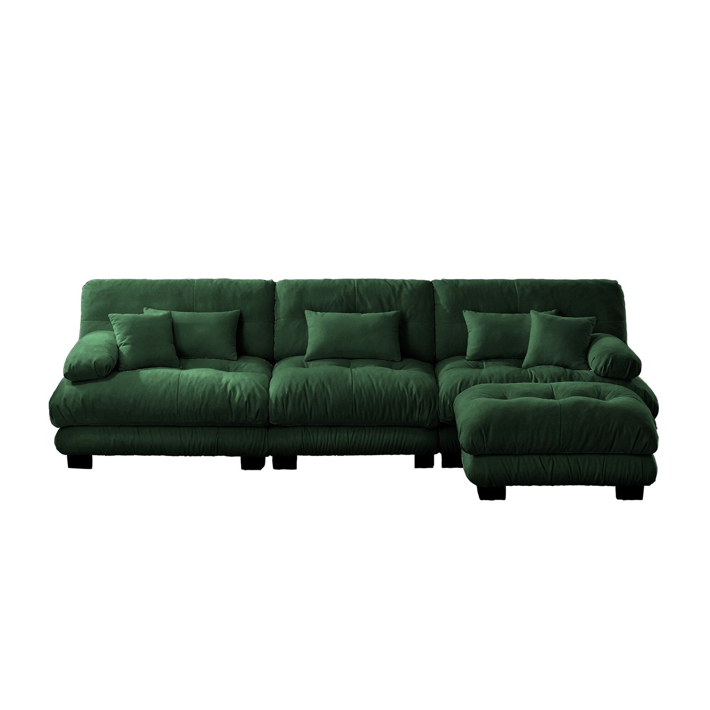 3-Seat Modular Sectional Sofa Deep Seat Couch L Shaped Cloud Couch with Convertible Ottoman for Living Room