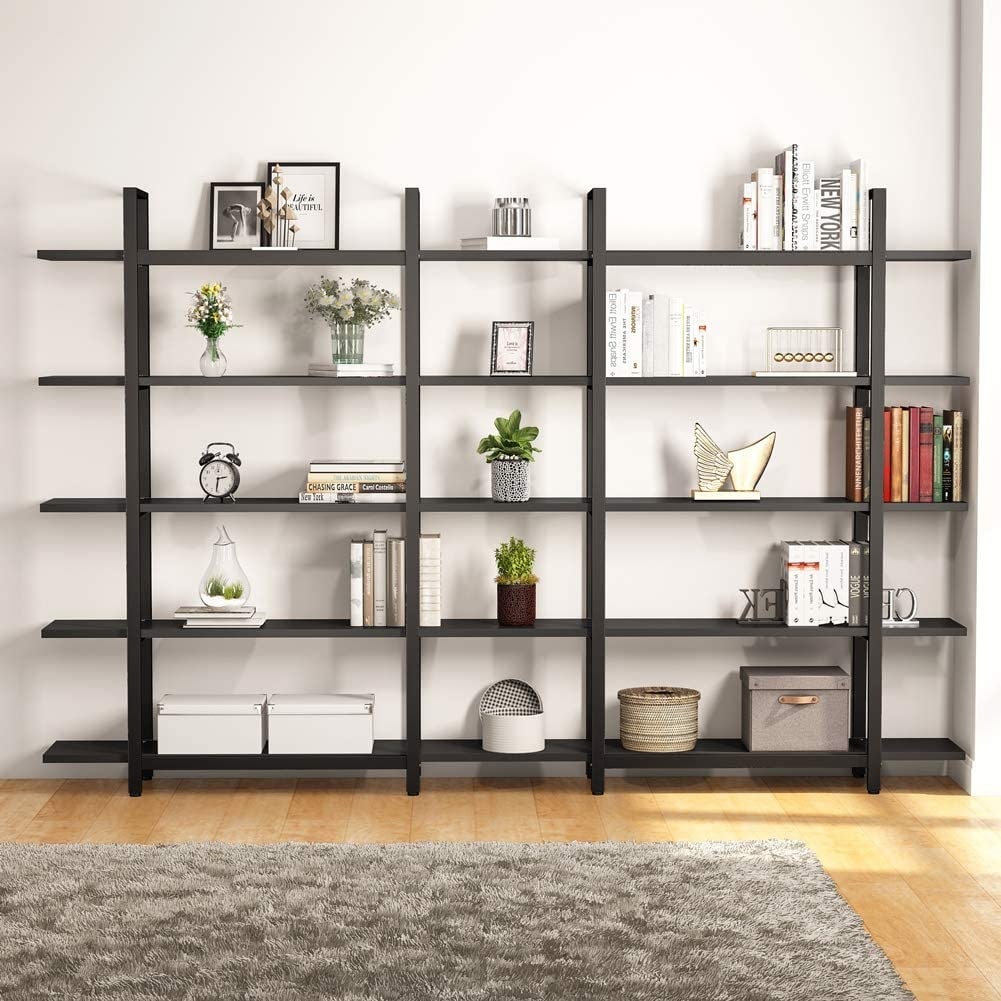 5-Tier Bookshelf, Vintage Industrial Style Bookcase
