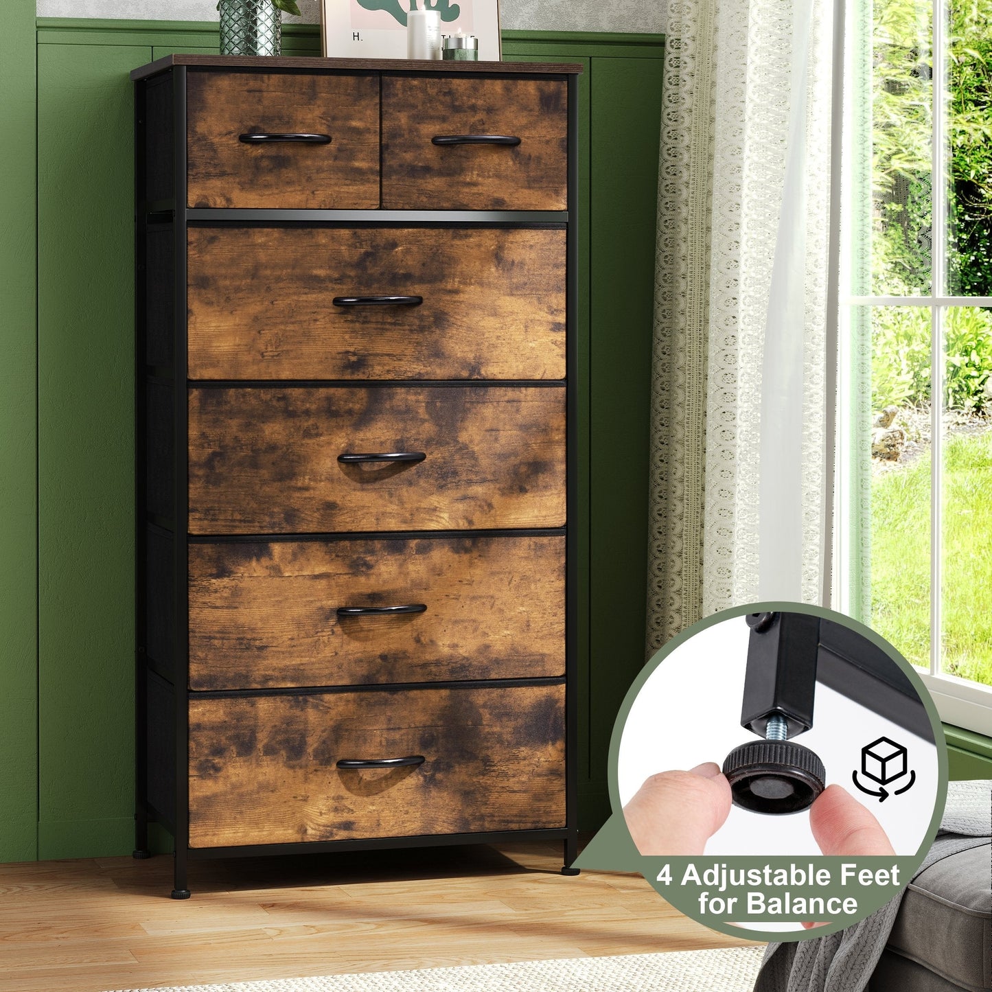 6-drawer Chest Vertical Dresser Storage Tower by Crestlive Products