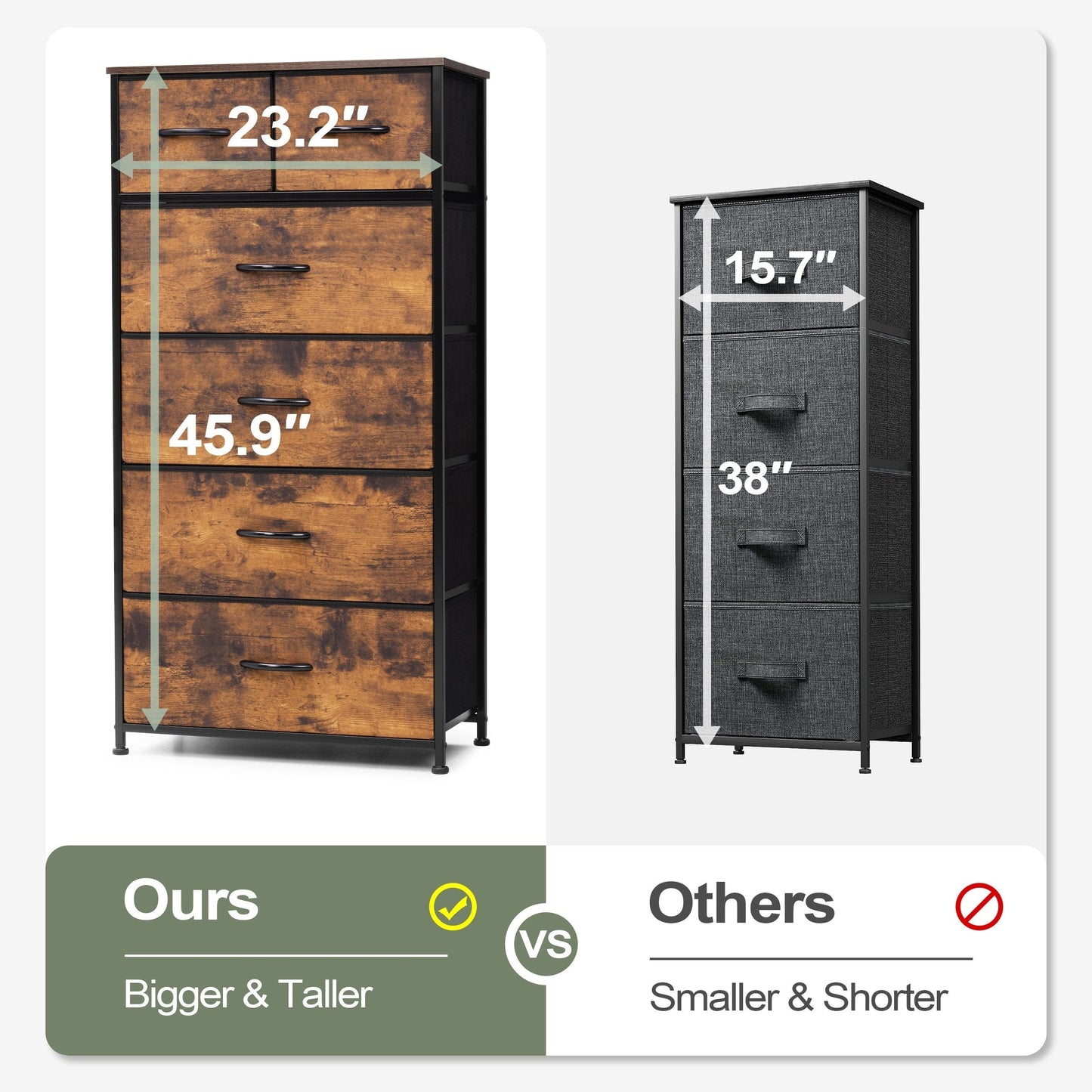 6-drawer Chest Vertical Dresser Storage Tower by Crestlive Products