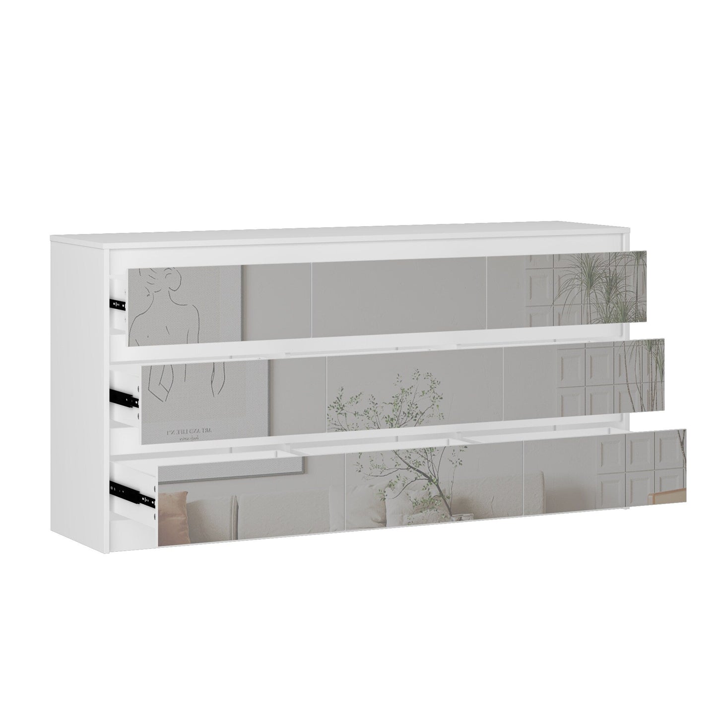 63W 9 Drawer Dresser Accent Dresser for Living Room Bedroom Chest