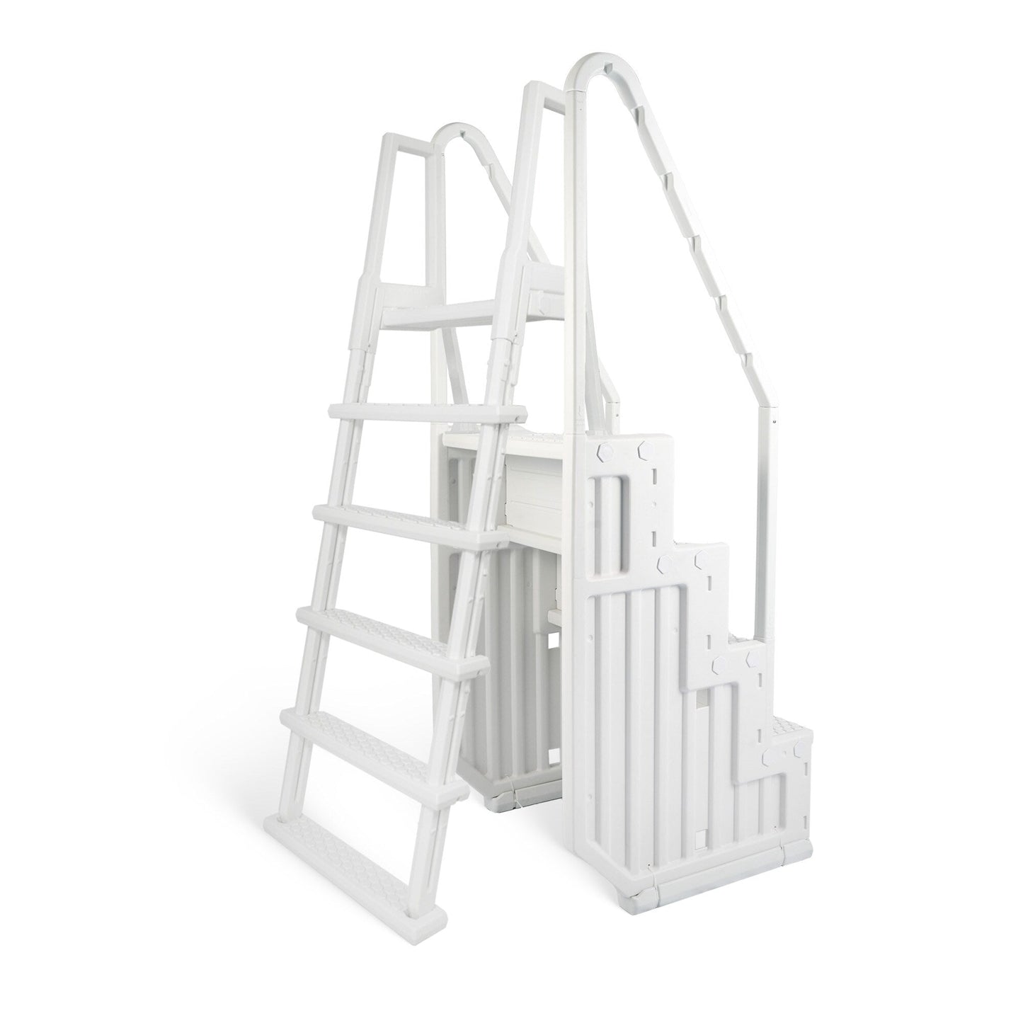 Blue Wave Easy Pool Step With Outside Ladder for Above Ground Pools - 32.5 in. W x 56 in. D x 81 in. H