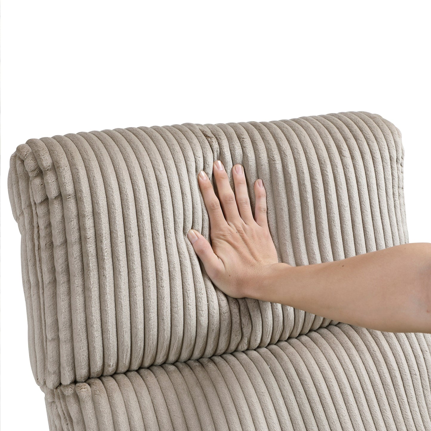 Braidy Corduroy Swivel Glider Manual Reclining Chair