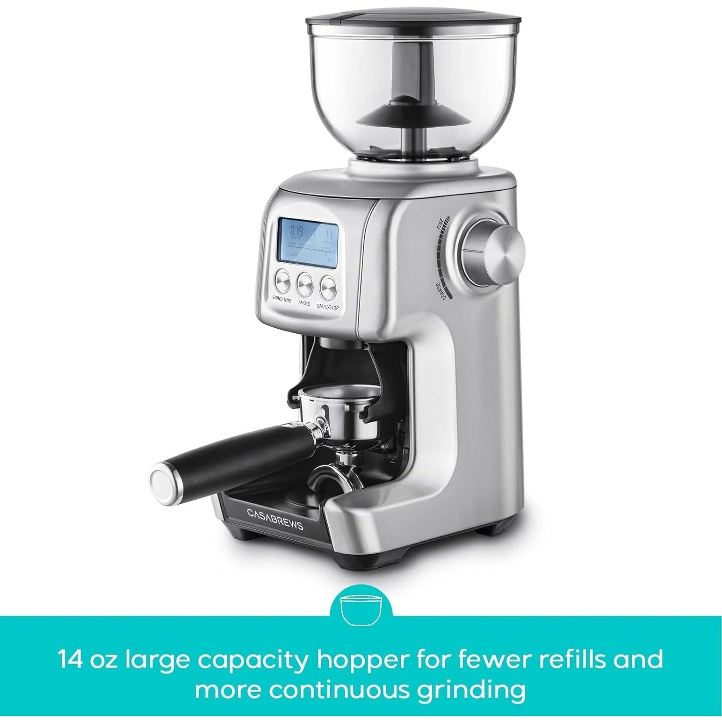 CASABREWS Tornado Electric Coffee Grinder Conical Burr Silver - N/A