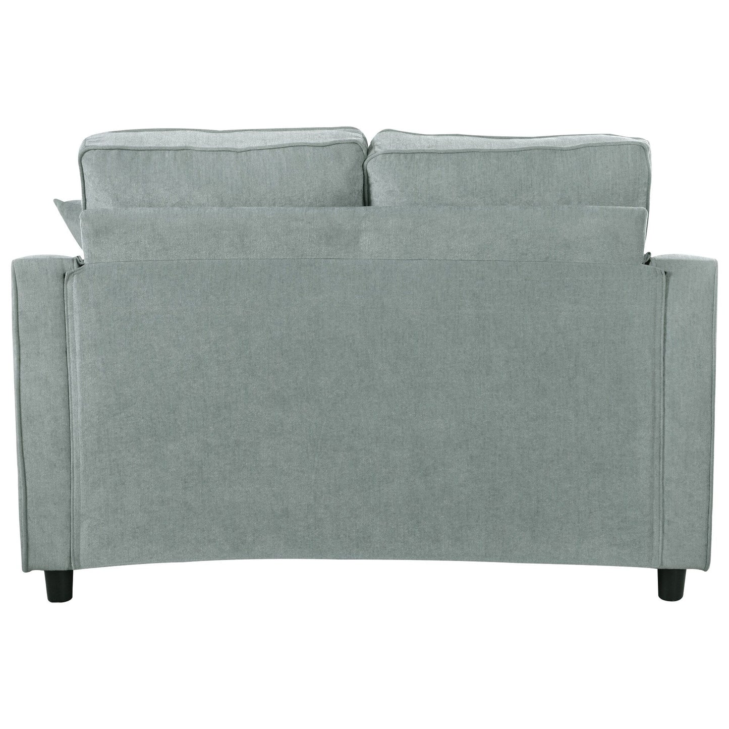 Chenille Chaise Lounge Sofa Bed, Upholstered Sofa Couch with Tufted Backrest and 2 Detachable Pillows for Living Room