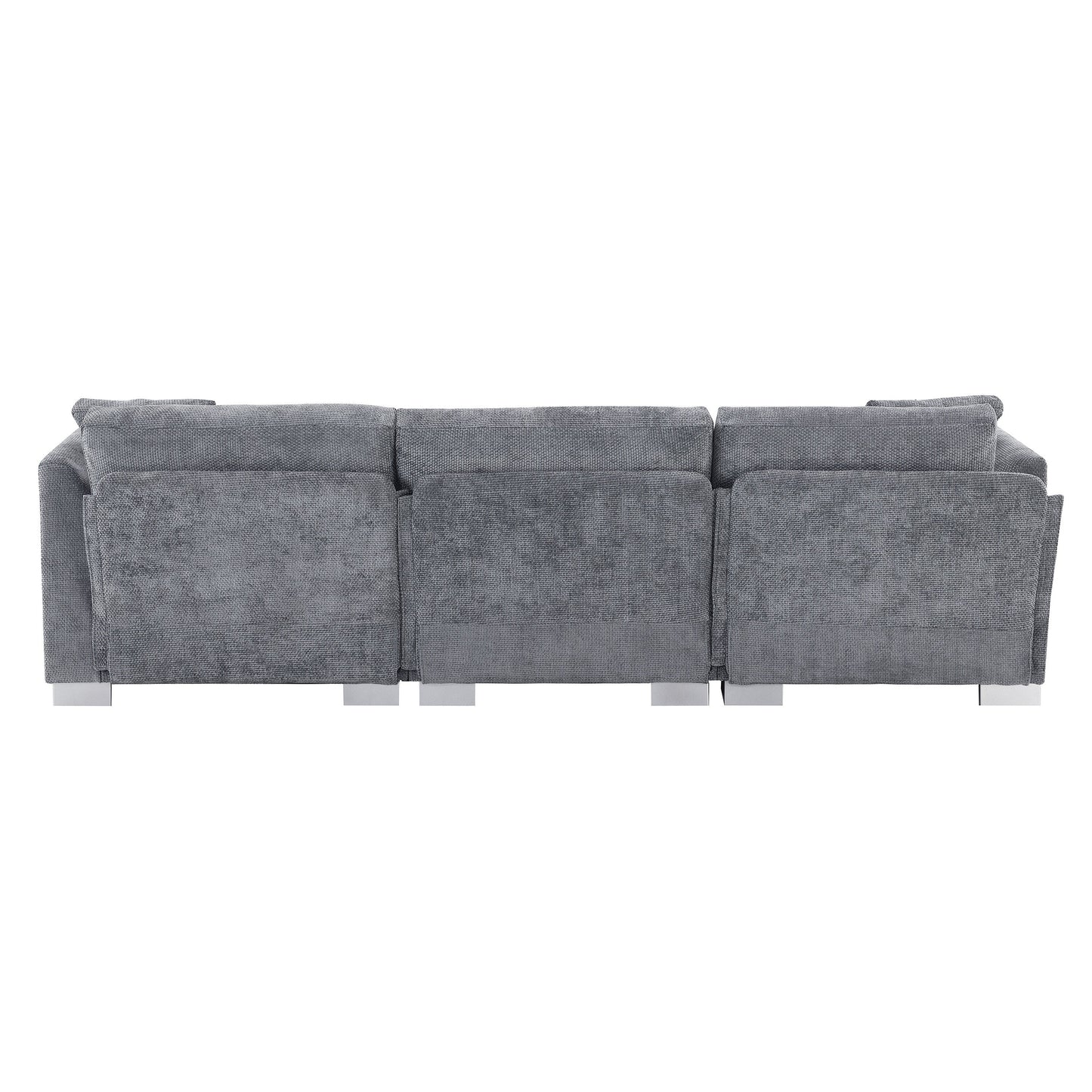 Cloud Sectional Sofa,L-Shaped Luxury Couch Set With 2 Free Pillows,4-Seat Chenille Indoor Furniture With Oversized Chaise