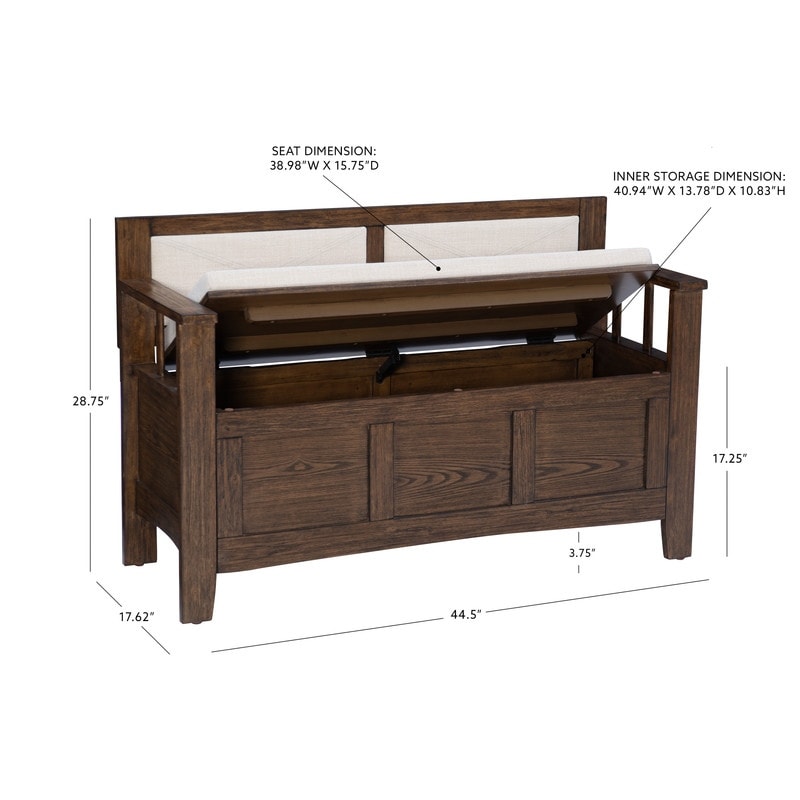 Dahlia Wood Flip Top Storage Entryway Bench