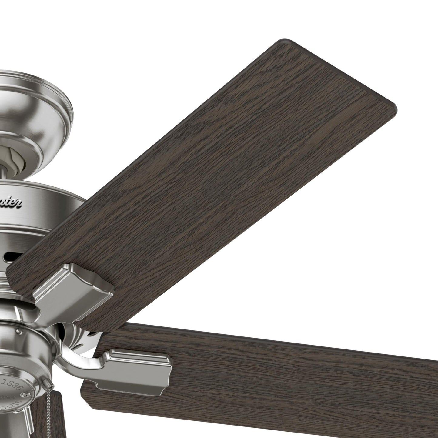 Hunter 44 Altidore Brushed Nickel Ceiling Fan with LED Light Kit, Pull Chain - Farmhouse, Rustic, Transitional