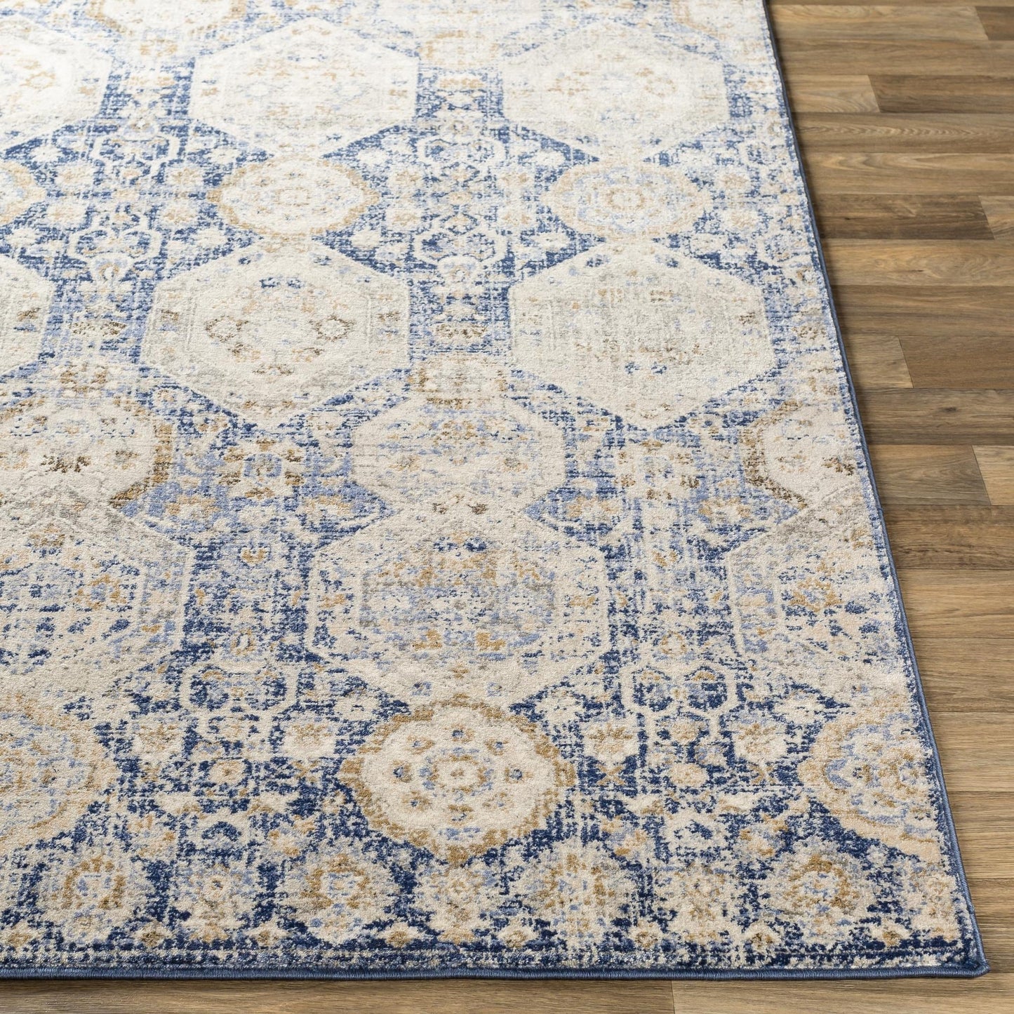 Livabliss Indigo Arts & Crafts Medallion Area Rug