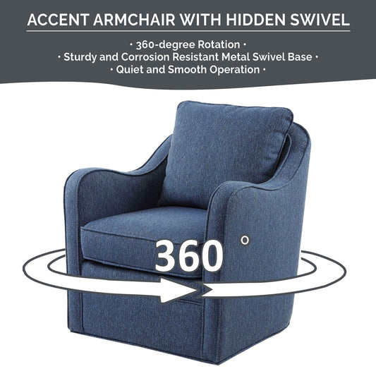 Madison Park Betty Upholstered Swivel Curved Armchair