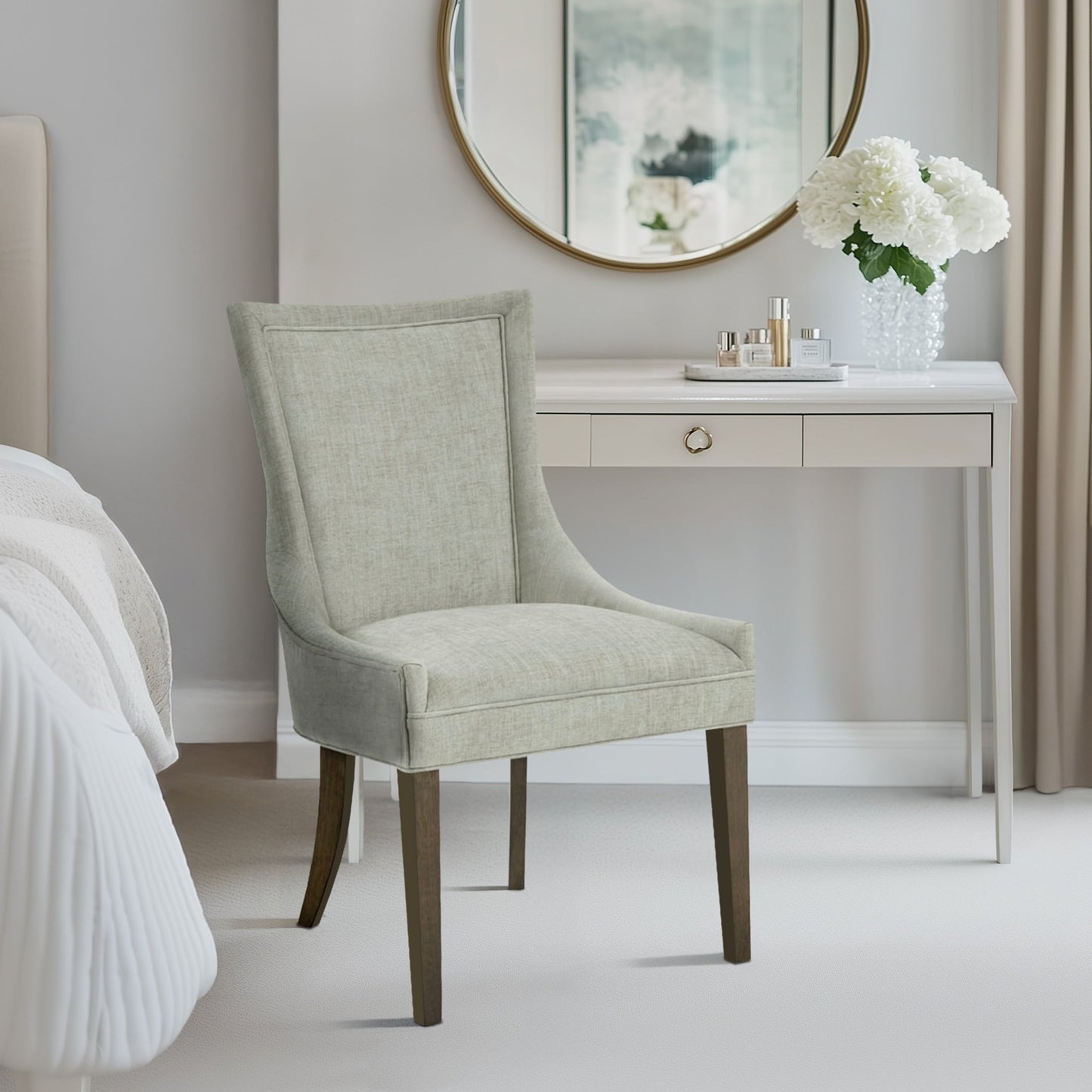 Madison Park Signature Ultra Upholstered Dining Side Chairs With Wood Legs (Set of 2) - N/A