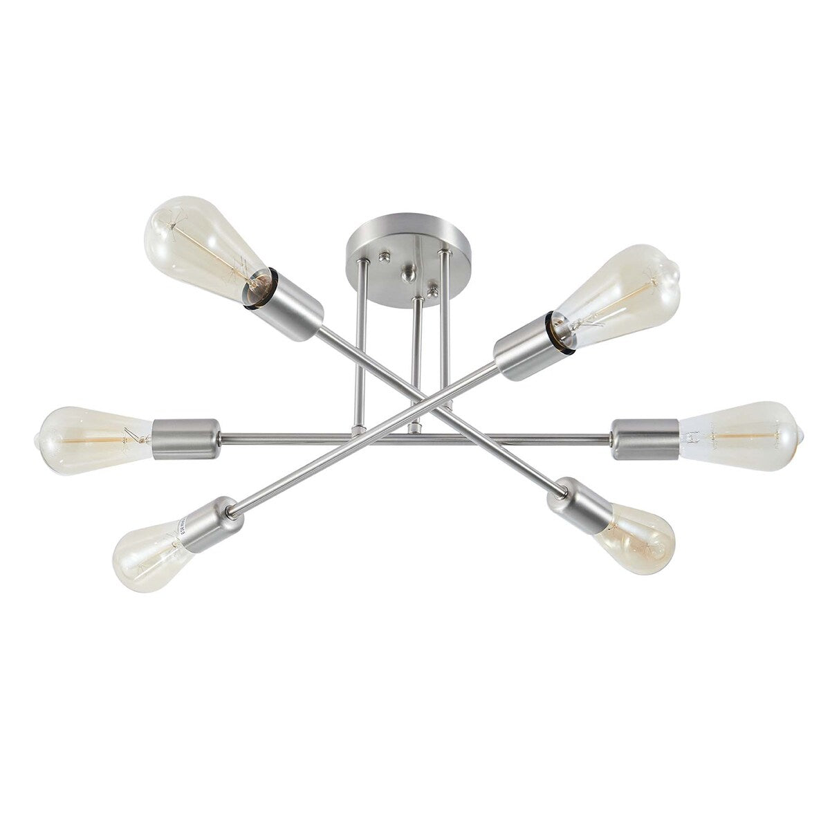 6 - Light Modern Metal 23.62'' Sputnik Semi-Flush Mount Ceiling Light