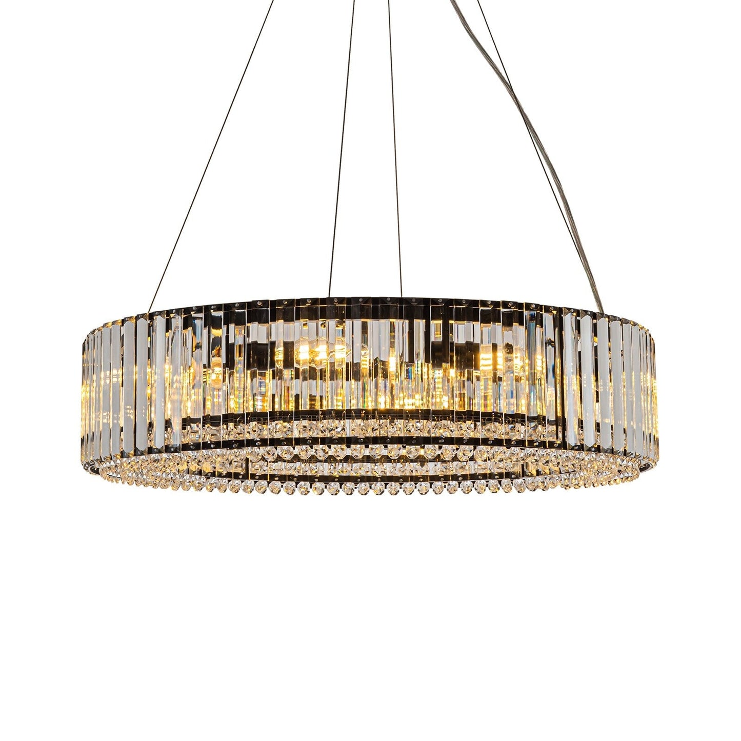 OYIPRO 6/8/12-Light Modern Round Crystal Chandelier Drum Shape Pendant Light for Kitchen Island