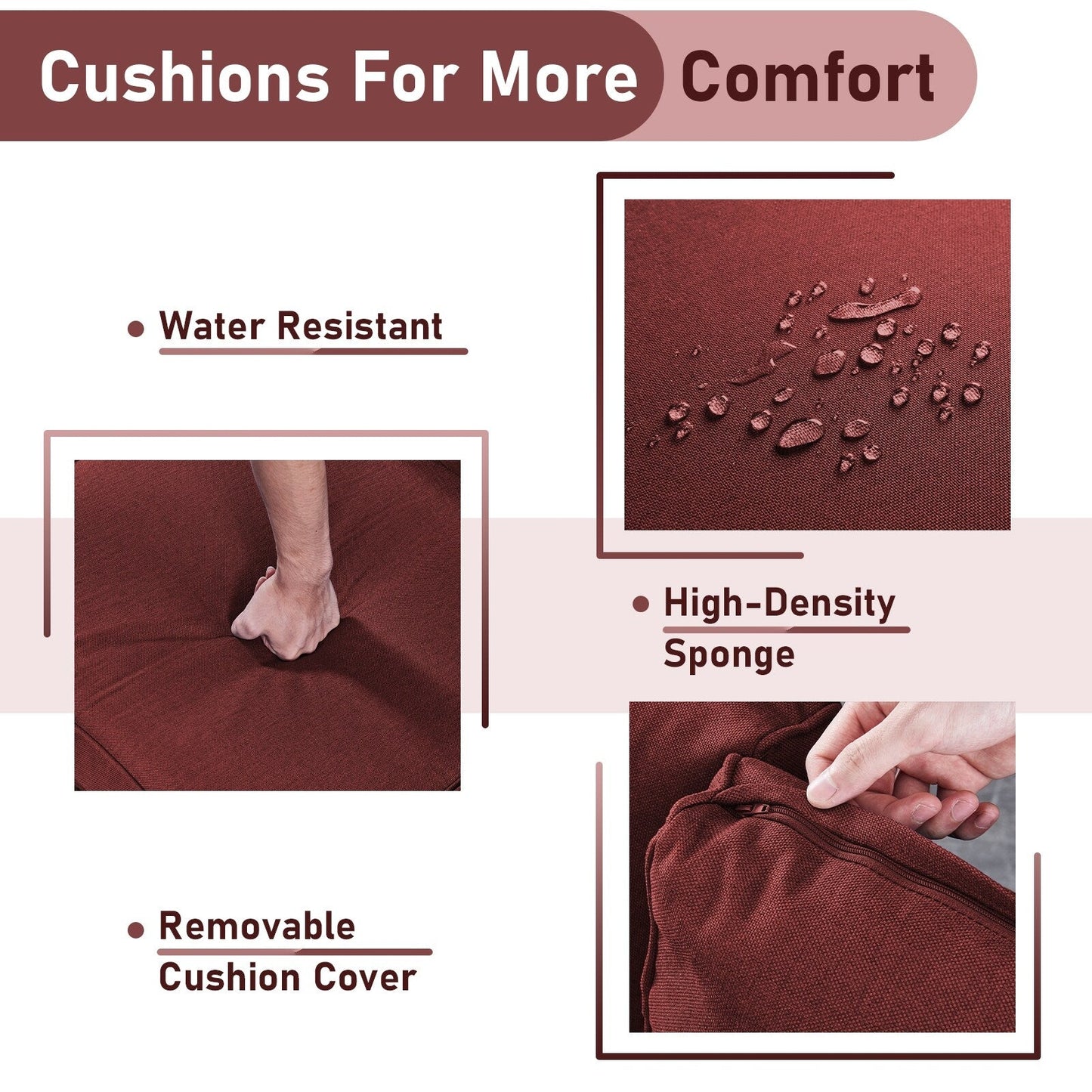 Gymojoy Outdoor Wicker Rocking Lounge Chairs with Swivel Base (Set of 2)