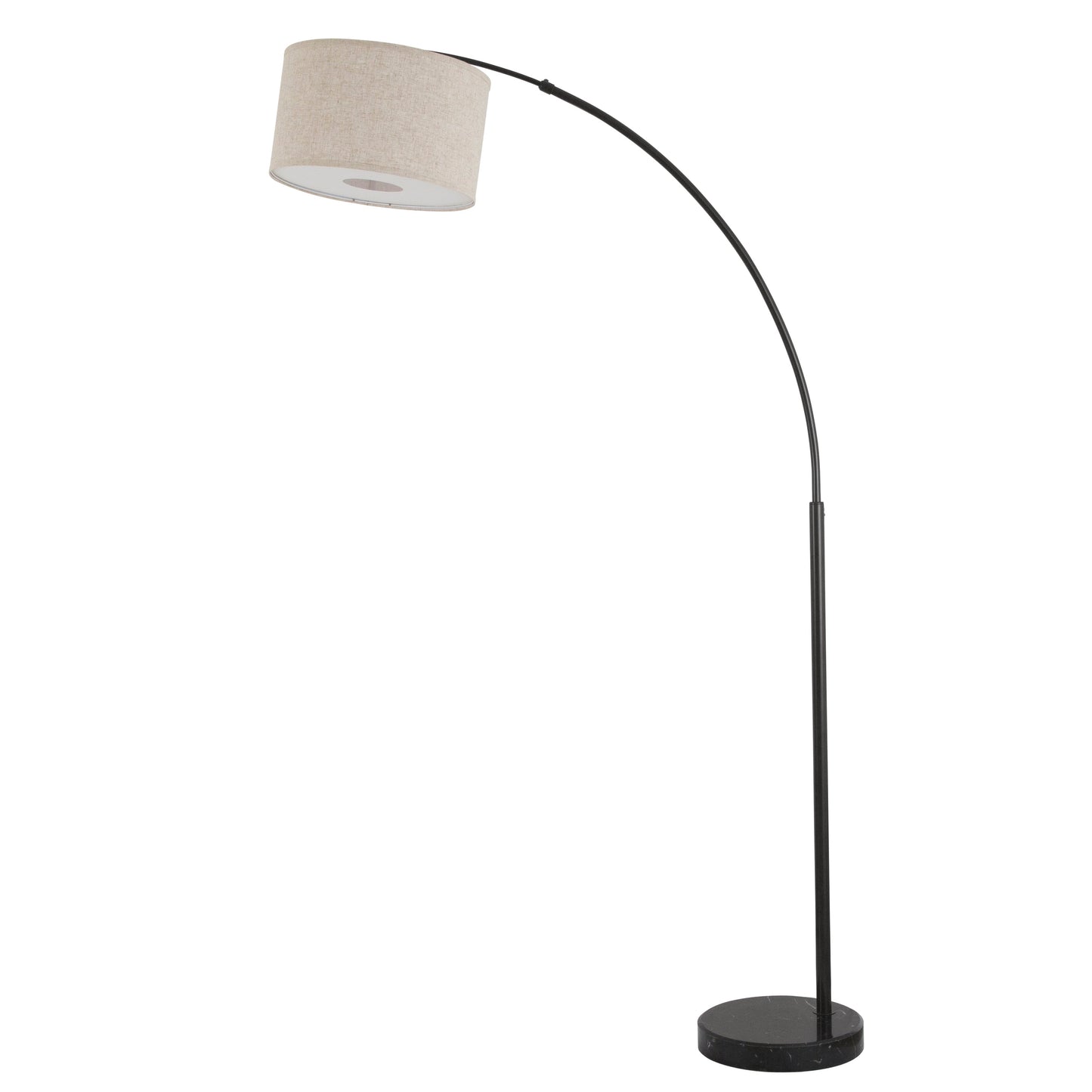 Q-Max 81 Steel Adjustable Arching Floor Lamp With Extra Large Shade and Marble Base