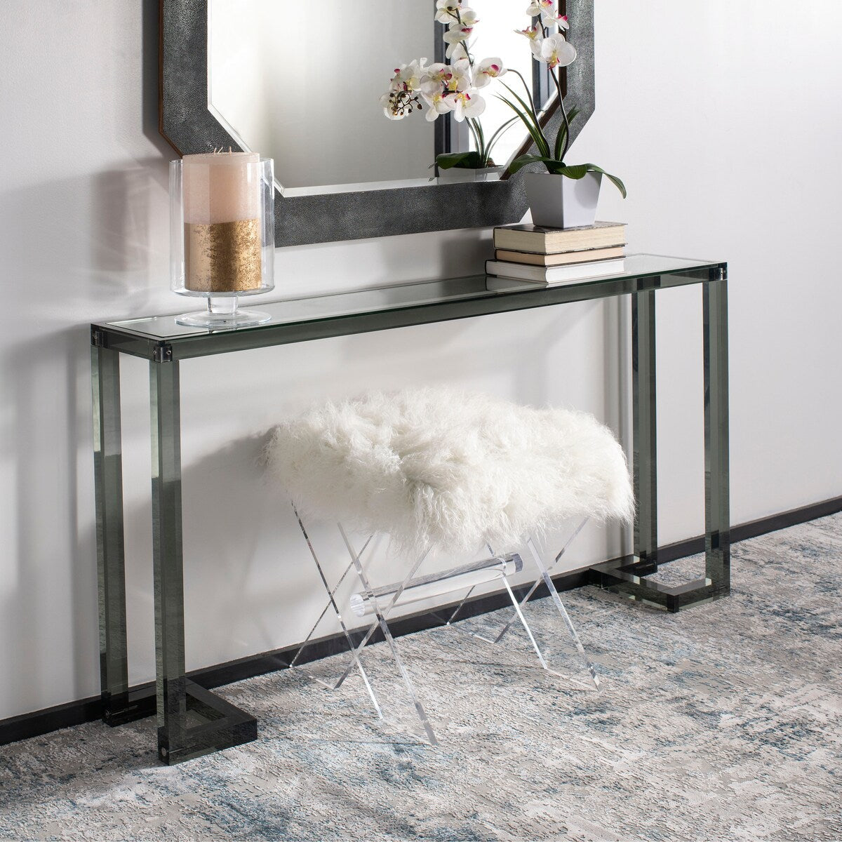 SAFAVIEH Couture Camryn Acrylic Console Table - Clear - 60 W x 10 L x 30 H - 52Wx10Dx30H