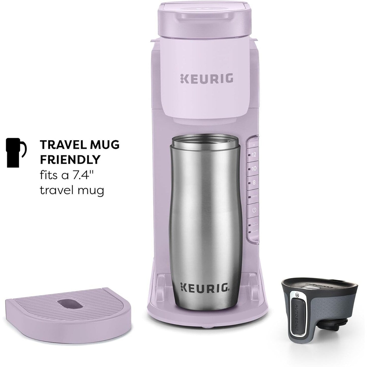 Single Serve K-Cup Coffee Maker, 3 Brew Sizes, Strong Brew, 42oz Reservoir, Lavender