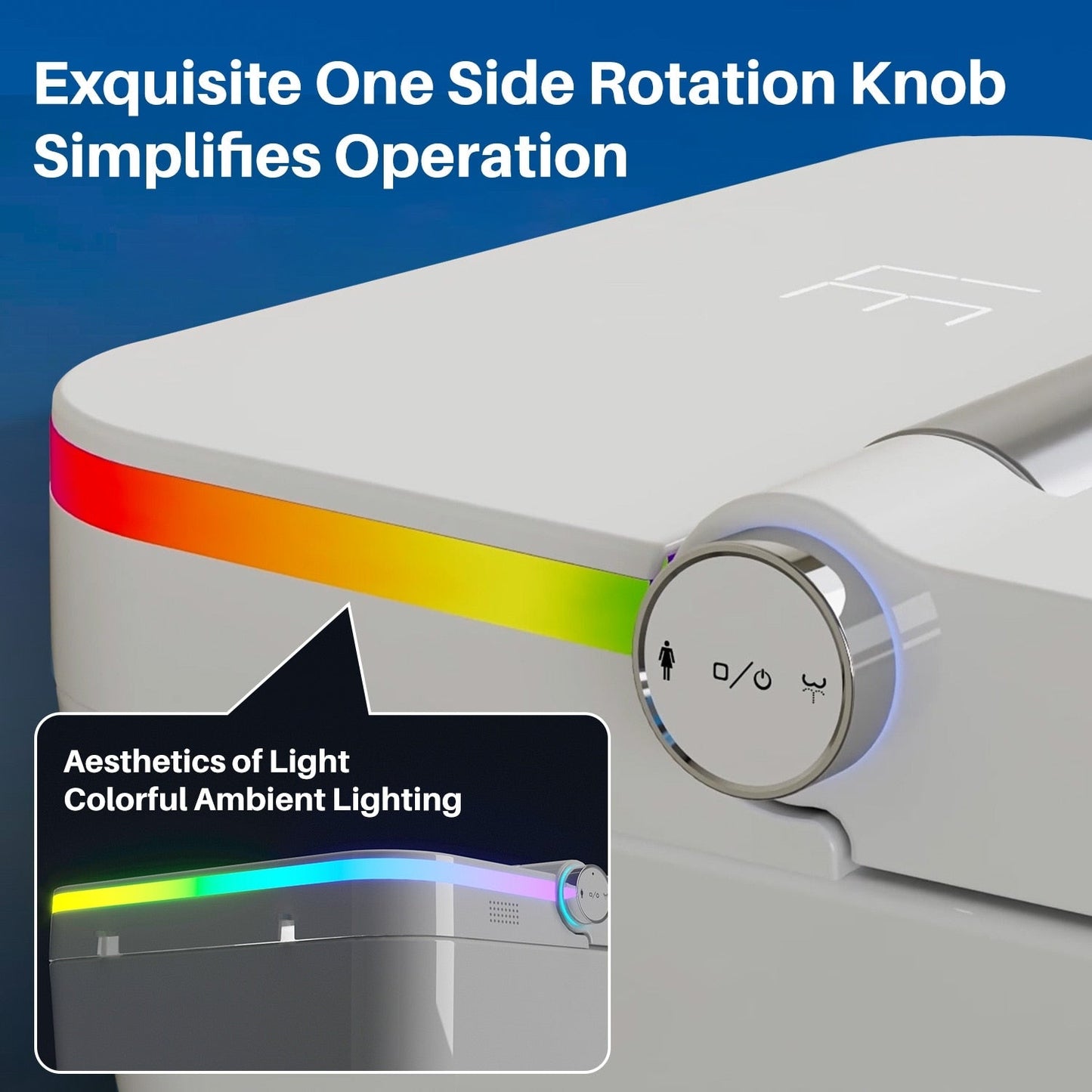 Smart Toilet, One Piece Bidet Toilet for Bathrooms,Modern Elongated Toilet with Warm Water,Dual Auto Flush,Foot Sensor Operation