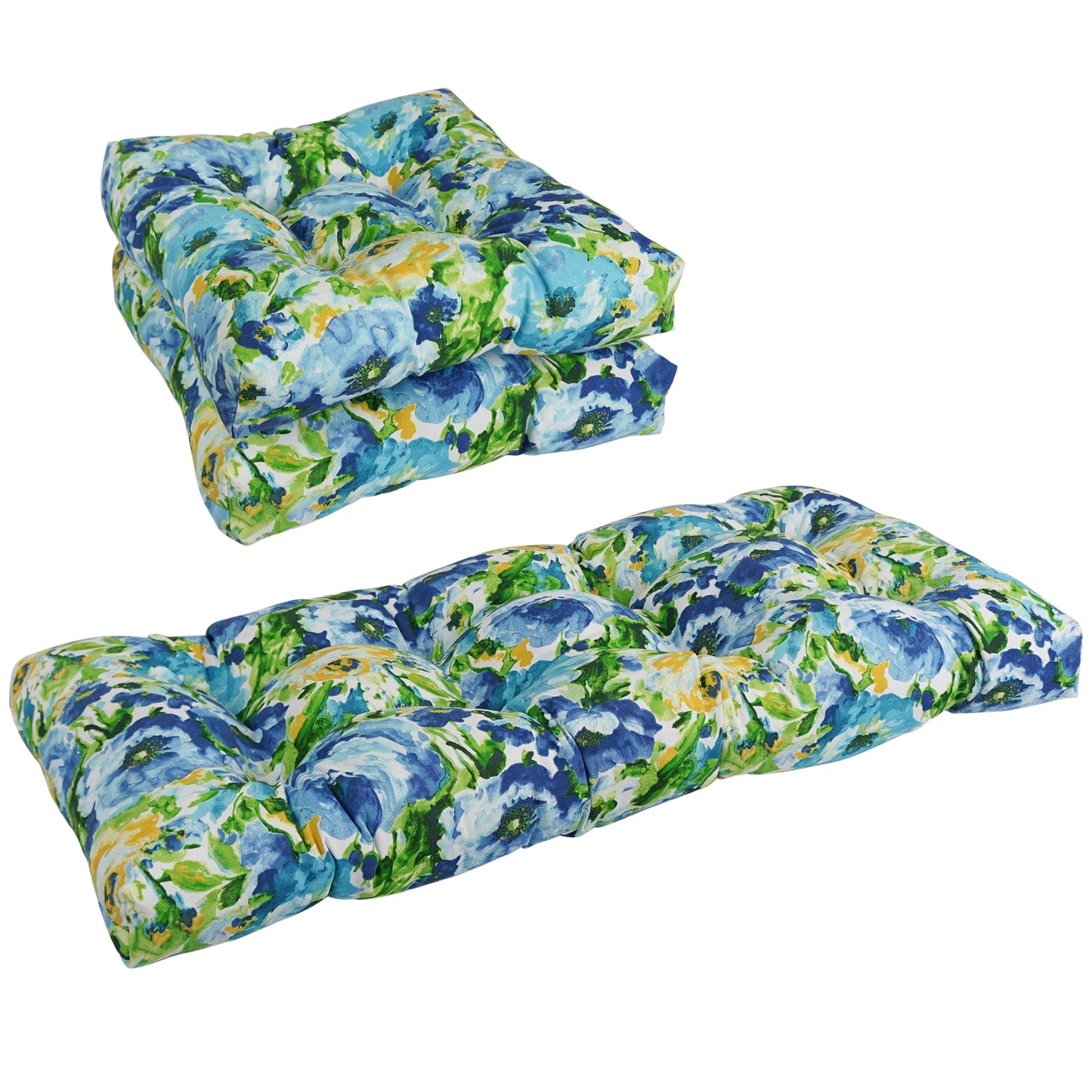 Tufted Indoor/Outdoor Settee Cushion Set (Set of 3) - 19 x 19/19 x 42