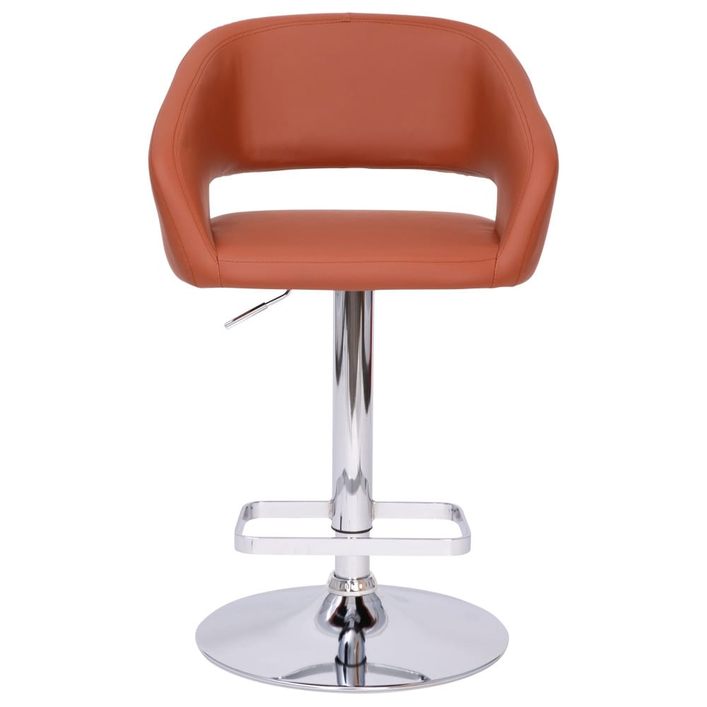 Modern Upholstered Adjustable-Height Barstool with Rounded Back