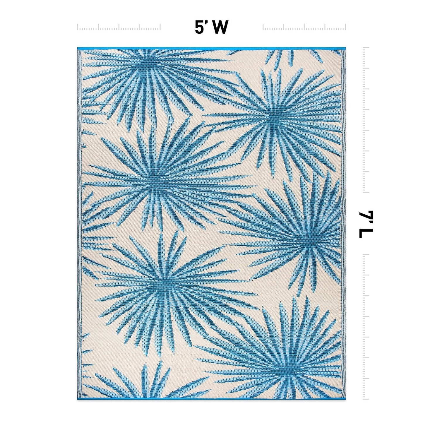 World Rug Gallery Floral Tropical Reversible Recycled Plastic Outdoor Rugs