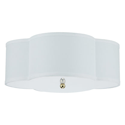 2-Light White Linen Flush Mount with Acrylic diffuser