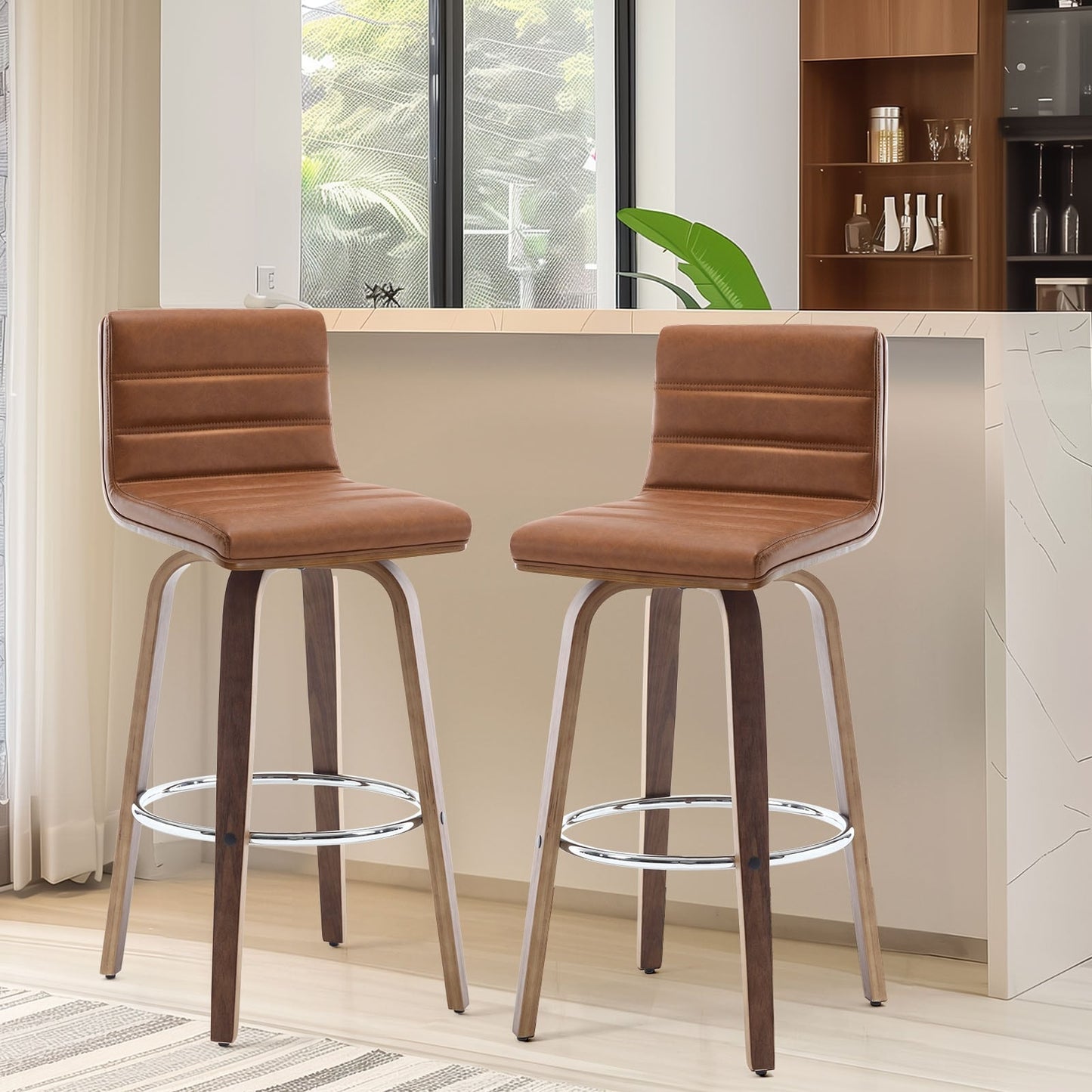 26/29 Faux Leather Swivel Bar/Counter Stools, Set of 2/3