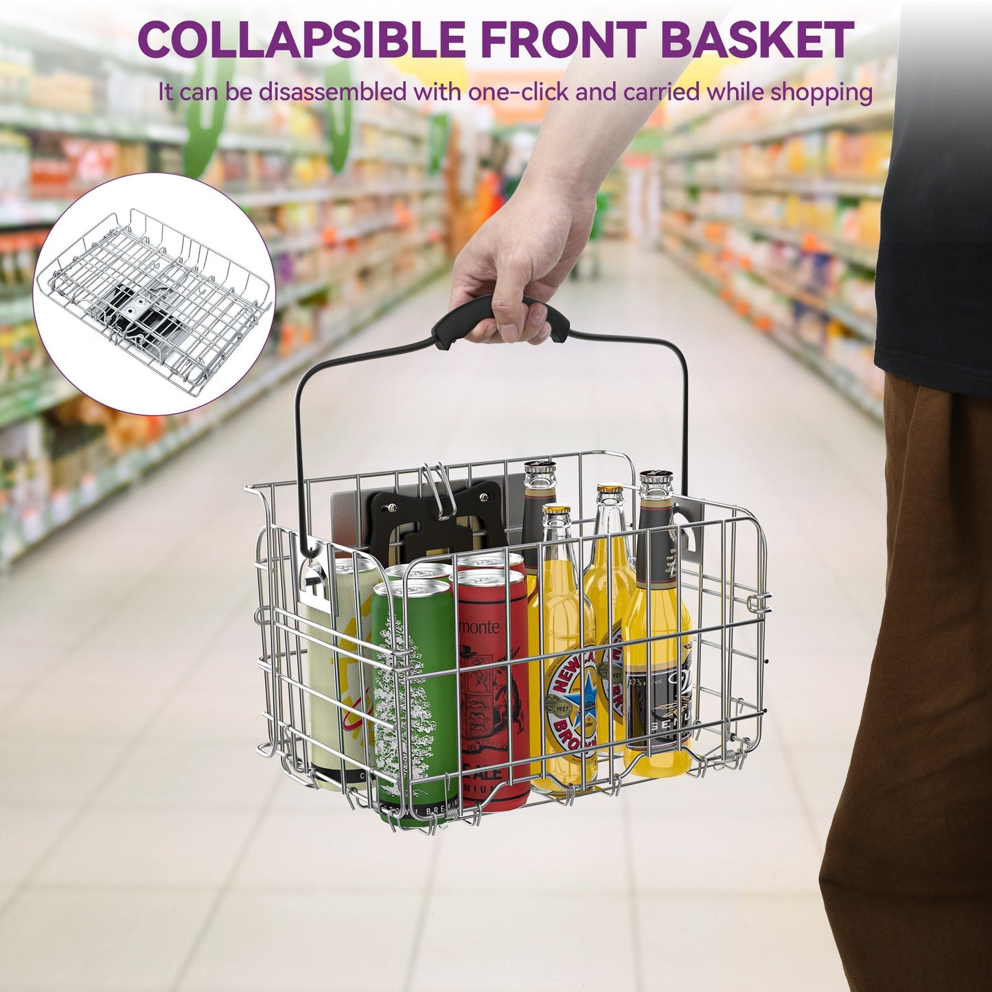 26 Blue Adult Tricycle 3 Wheel Bikes with Removable Baskets