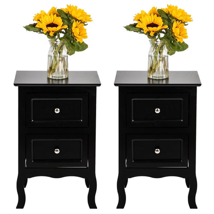 Country Style Two-Drawer Nightstand- Set of 2