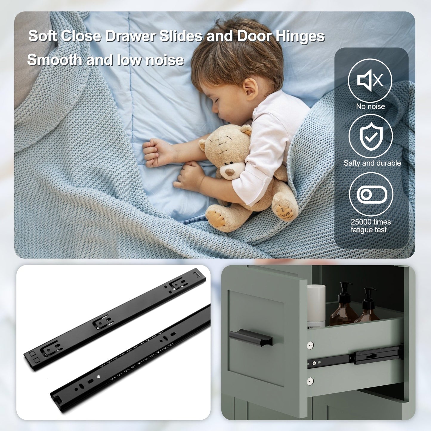 Wavy Line 30/36/48 Bathroom Vanity Set with Sink & Faucet