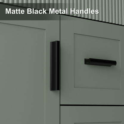 Wavy Line 30/36/48 Bathroom Vanity Set with Sink & Faucet