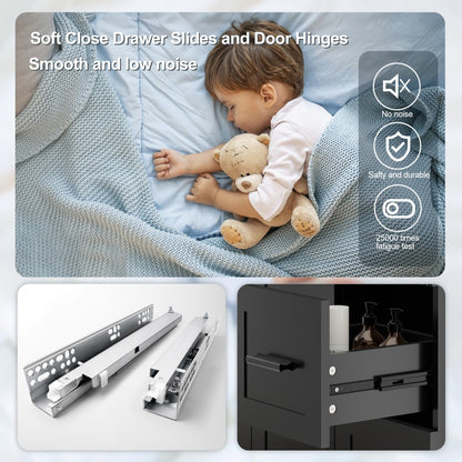 Wavy Line 30/36/48 Bathroom Vanity Set with Sink & Faucet