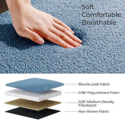 39.5 Off White Boucle Storage Ottoman Bench Sherpa Storage Bench Ottoman Foot Rest End of Bed for Living Room Bedroom,Wood Leg