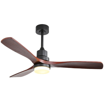 Sofucor 52 Indoor Wood Ceiling Fan Light with Remote, Integrated Light Optional
