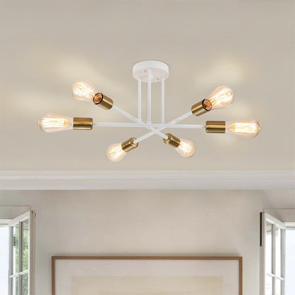 6 - Light Modern Metal 23.62'' Sputnik Semi-Flush Mount Ceiling Light