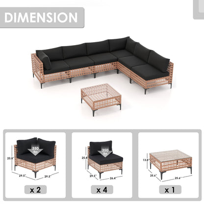 6 - Person Outdoor Sectional Seating Group with Cushions