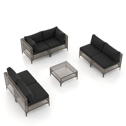 6 - Person Outdoor Sectional Seating Group with Cushions