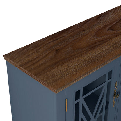 63 Vintage Style Wood Kitchen Accent Buffet Sideboard Cabinet - 63 in Width