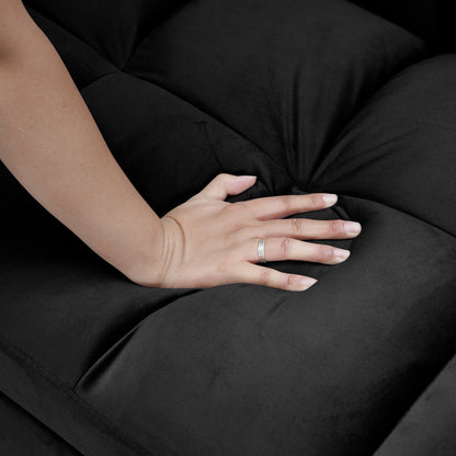 64.96 Velvet 3-in-1 Convertible Sofa Bed with Adjustable Back, Storage Pocket, and 500lb Weight Capacity