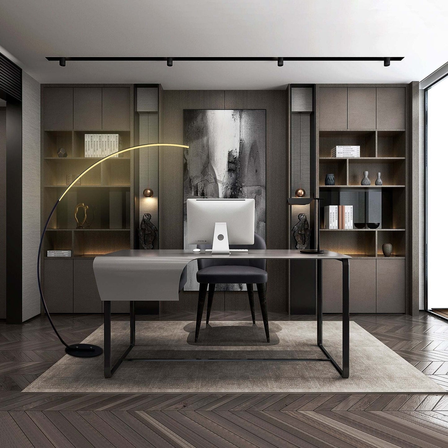 69 Dimmable LED Arched/Arc Floor Lamp - RGBW - N/A