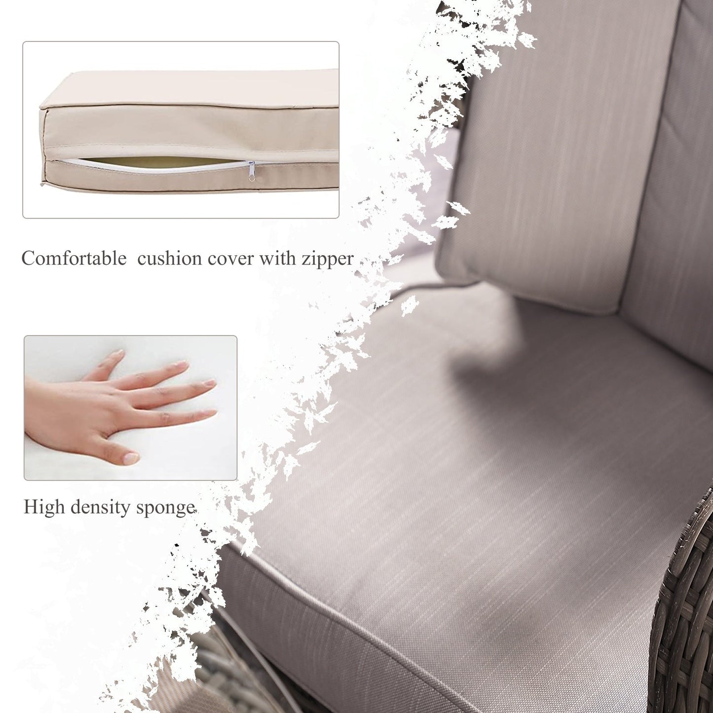 7 Pieces Outdoor Rattan Wicker Patio Round Dining Set with Cushions by Moda Furnishings