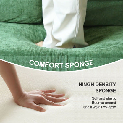 70.87 Upholstered Convertible Sleeper Sofa, Convertible Chair Floor Couch Comfy Sofa for Living Room, Bedroom, Chenille Fabric