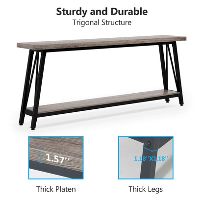 70.9 Inch Extra Long Sofa Table, Industrial Entry Console Table
