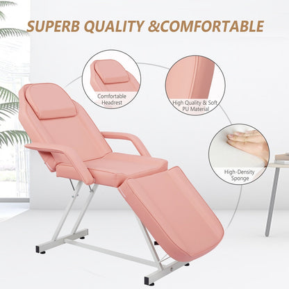 73 Adjustable Beauty Salon Spa Massage Bed Tattoo Chair with Stool