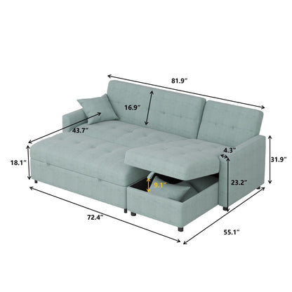 82'' Wide Reversible Sleeper Sofa & Chaise