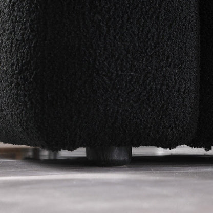 84.3 Luxurious Large Boucle Sofa 3 Seater Marshmallow Upholstered Sofa with 2pc Square Accent Pillows and Square Arm