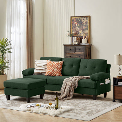 86.22 L Shaped Sectional Sofa with Side Storage Pockets