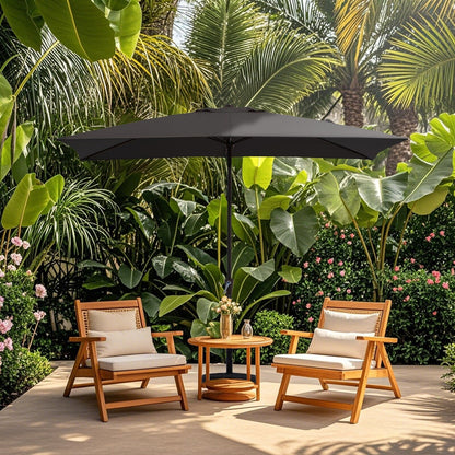 8*10ft Rectangular Patio Market Umbrella with Crank & Tilt，UV-Resistant