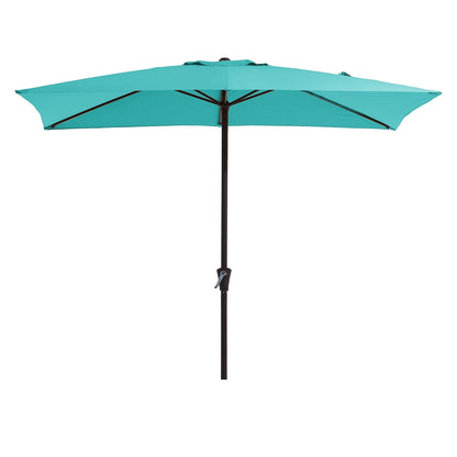 8*10ft Rectangular Patio Market Umbrella with Crank & Tilt，UV-Resistant