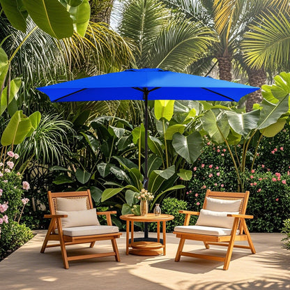 8*10ft Rectangular Patio Market Umbrella with Crank & Tilt，UV-Resistant